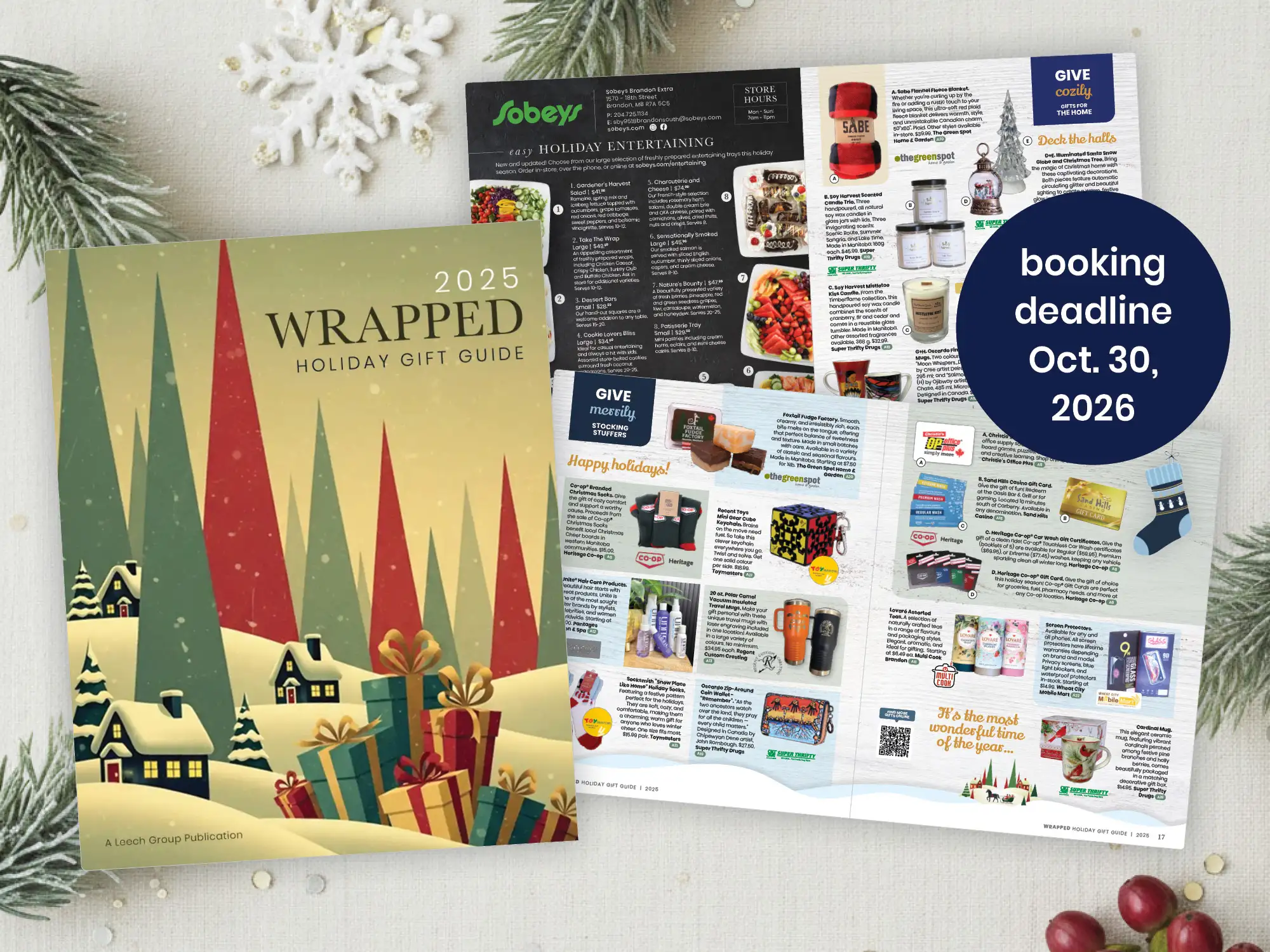Collage of pages from the 2025 Wrapped Holiday Gift Guide 